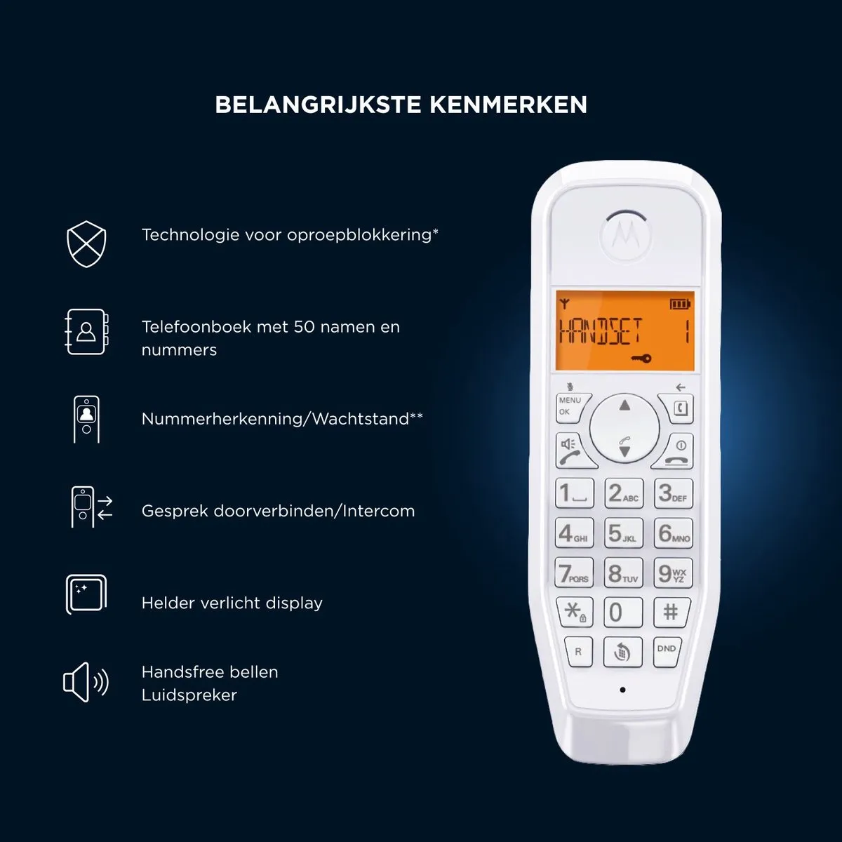 Motorola S1202 Telefoon - 2 Handsets Wit