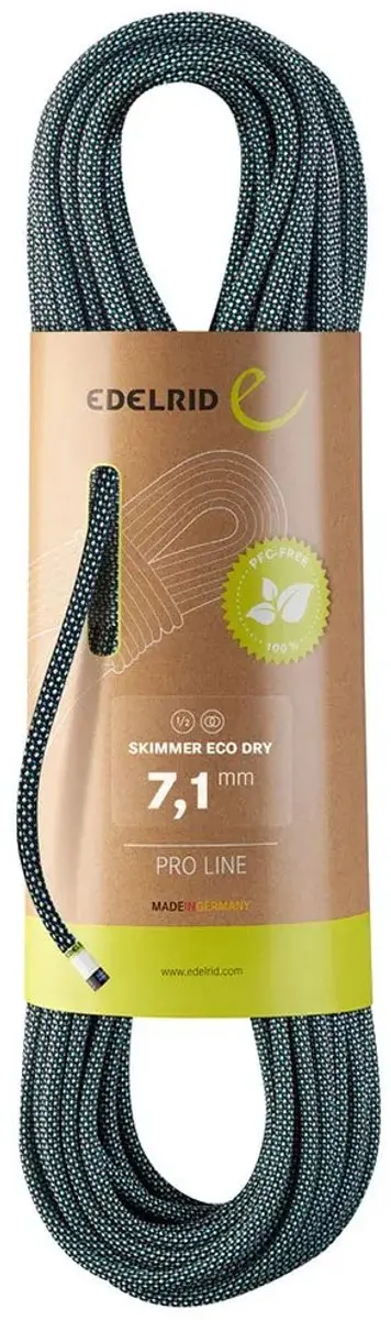 Edelrid Skimmer 7.1 Eco Dry Ultralicht en dun dubbeltouw 50 meter donkerblauw