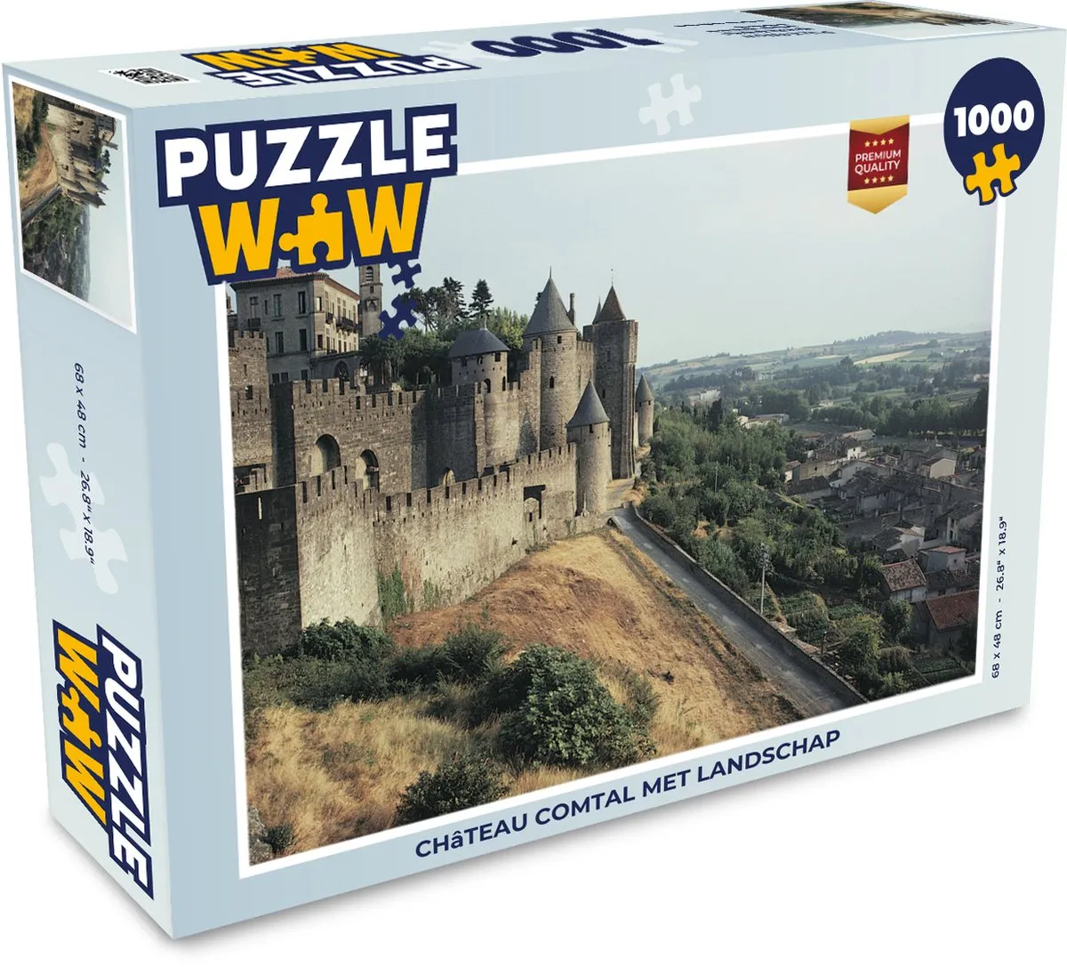 PuzzleWow Carcassonne Kasteel Legpuzzel 1000 Stuks - Multicolor
