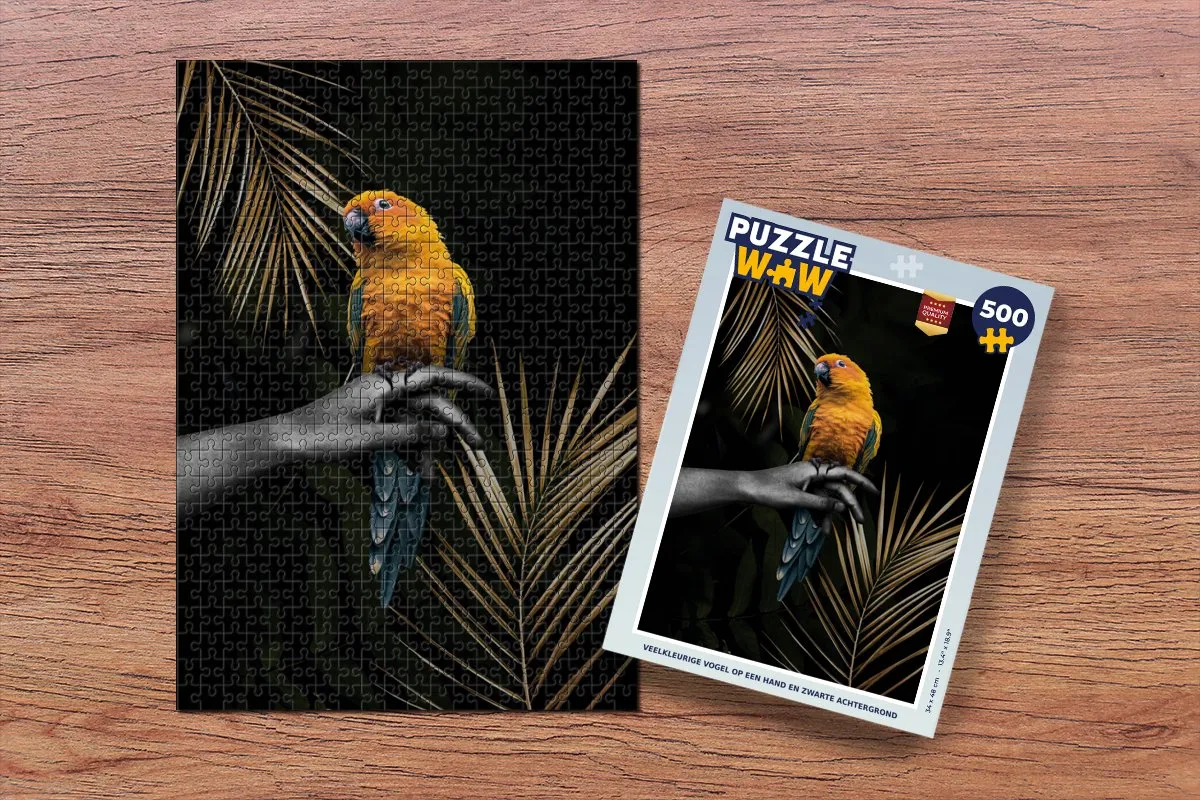 PuzzleWow Papegaai Tak Legpuzzel 500 Stuks - Multicolor
