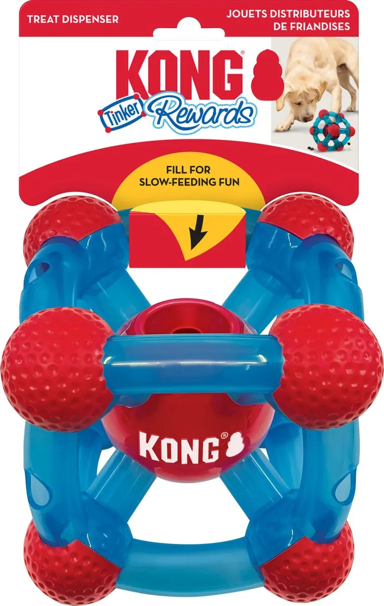 KONG Rewards Tinker Speelgoed - 14,5 cm - Rood/Blauw - afbeelding 3 van 5
