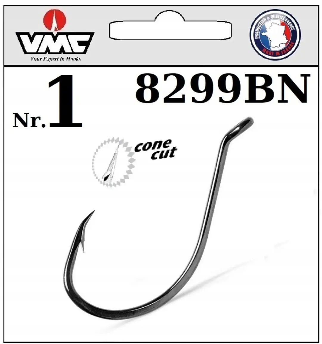 10x VMC 8299BN haak nr. 1 Method Feeder offset zwart nikkel