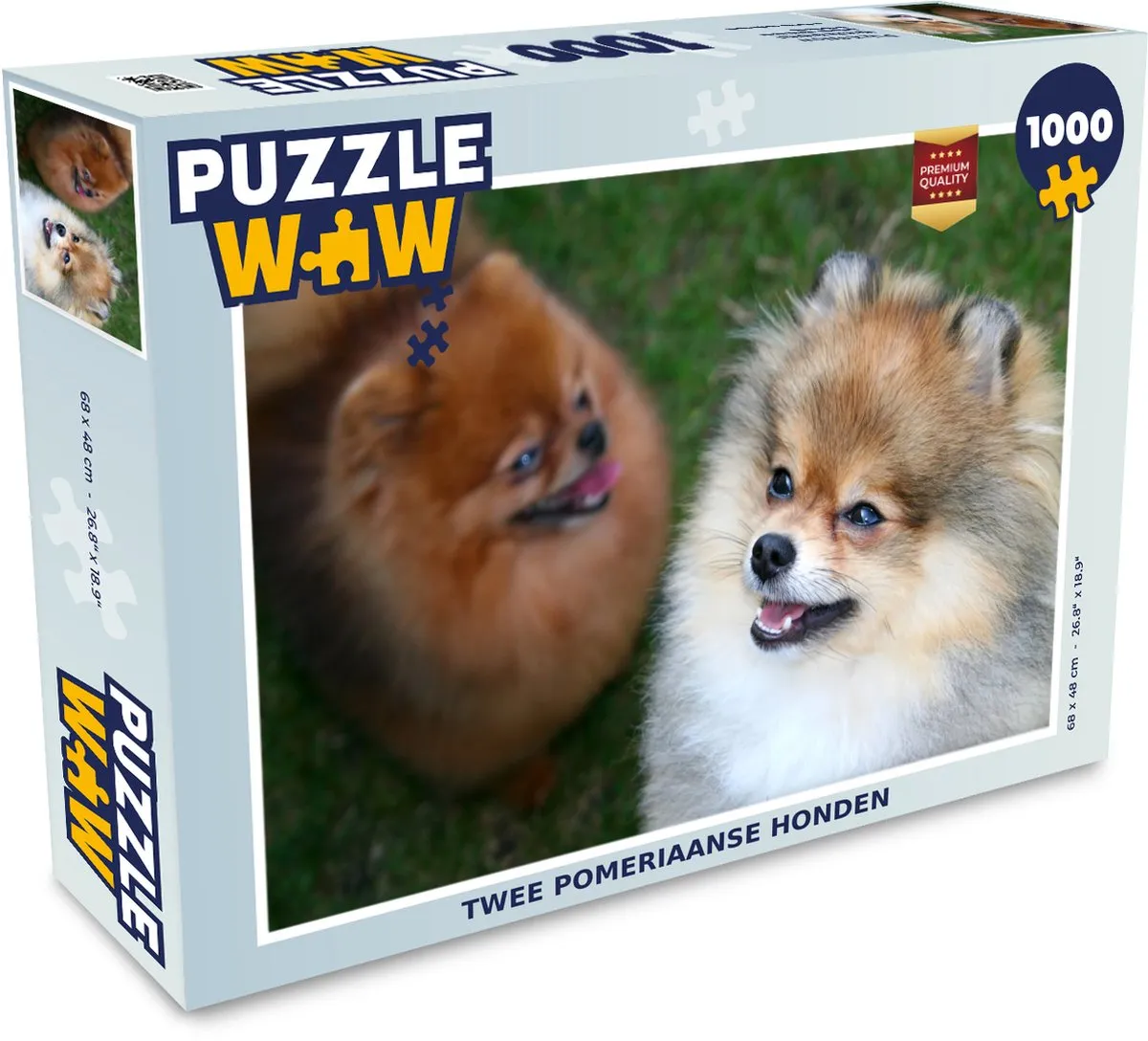 PuzzleWow Legpuzzel 1000 Stuks Twee Pomerianse Honden