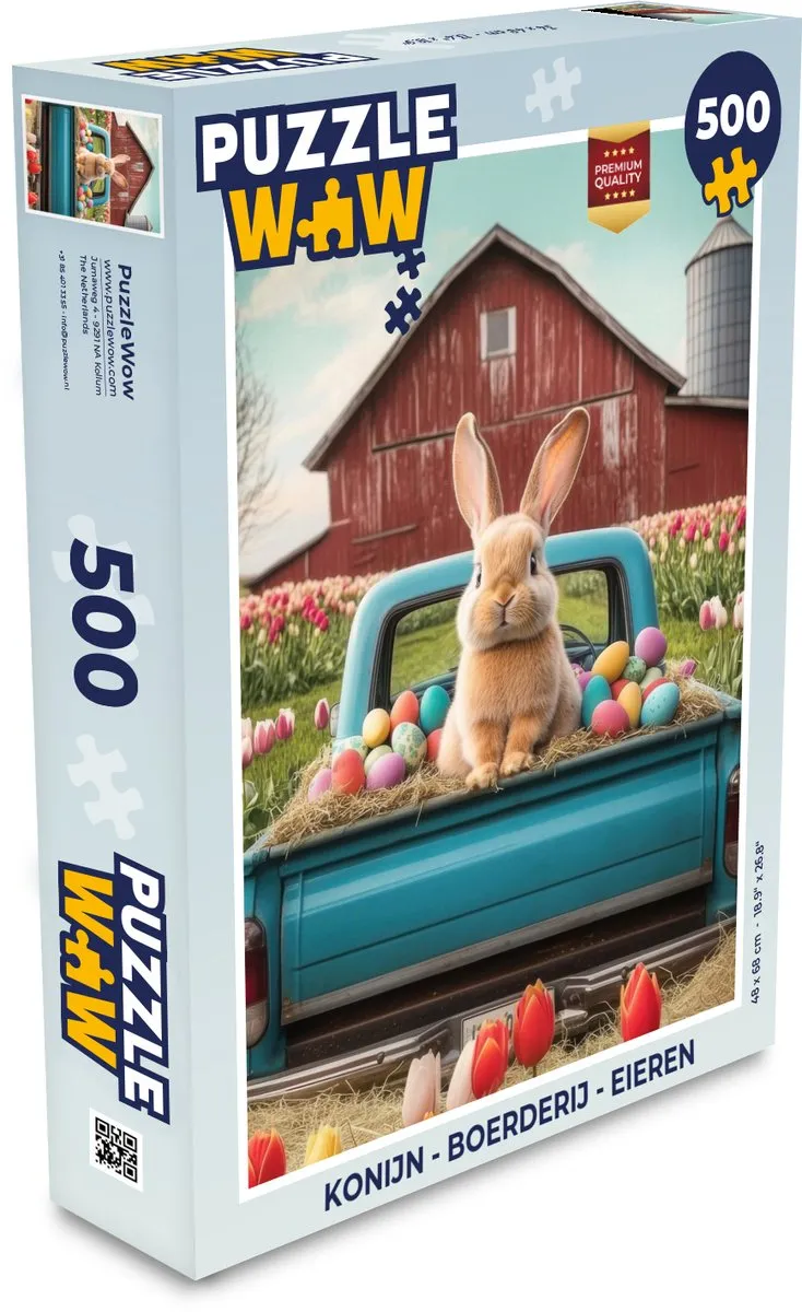 PuzzleWow Konijn Boerderij Legpuzzel 500 Stuks