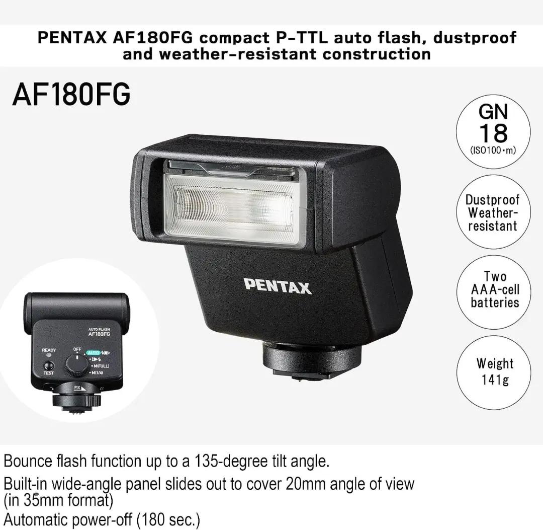 Pentax AF180FG Compact P-TTL flitser - afbeelding 2 van 2