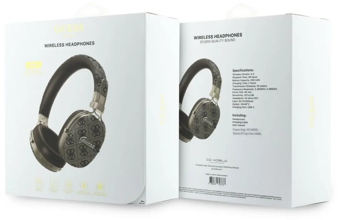 Guess Metal 4G Bluetooth koptelefoon - Bruin - afbeelding 2 van 4