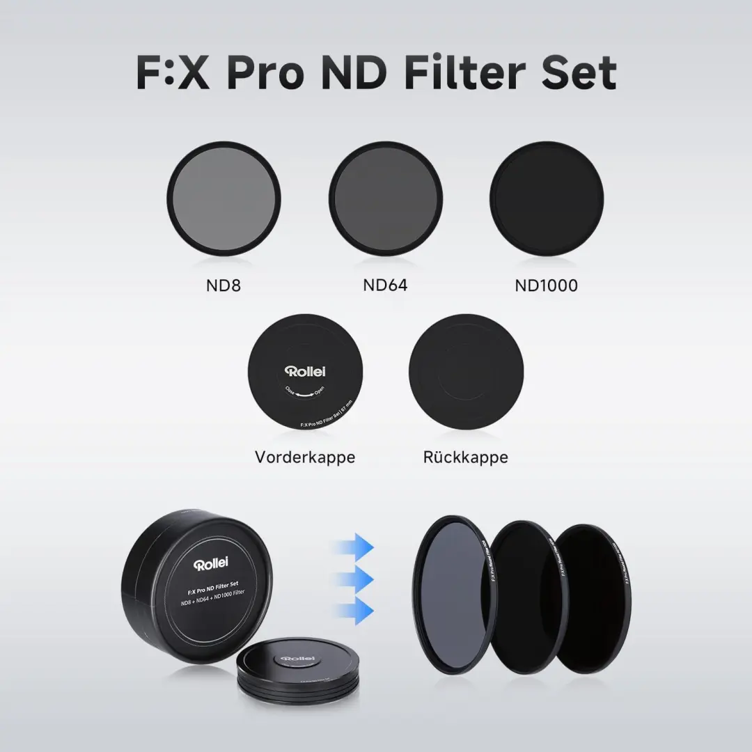 Rollei F:X Pro ND Filter Set 77mm - ND8, ND64, ND1000 - afbeelding 6 van 6