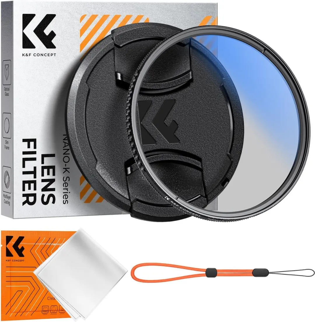 K&F Concept 55mm CPL Polarisatiefilter met Lensdop & Doekje