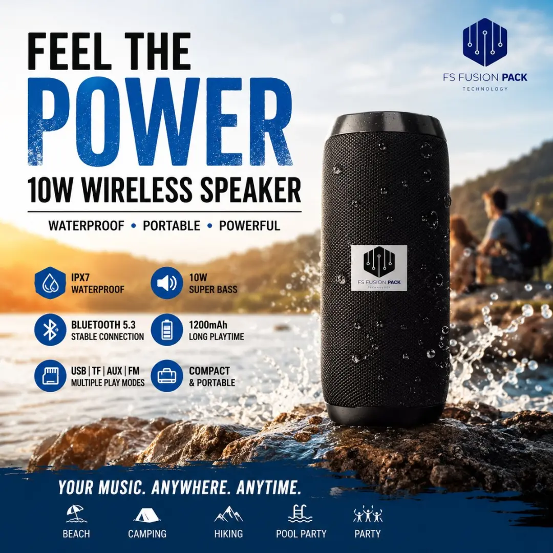 Premium Draadloze Draagbare Luidspreker 10W FS Fusion Pack TG117 Bluetooth Speak