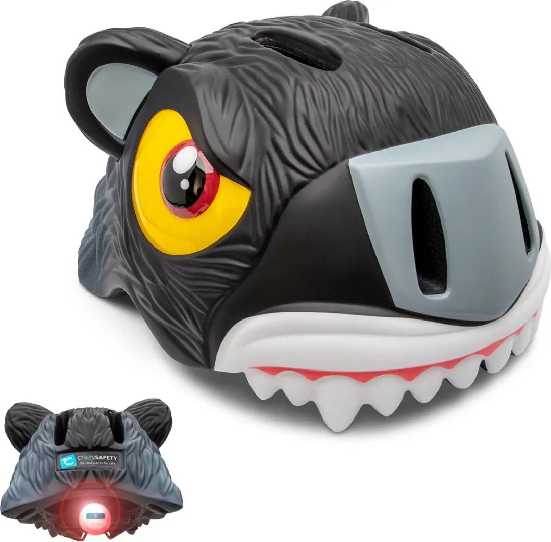 Crazy Safety Panther Kinderfietshelm CS190102_1001 - Zwart - afbeelding 2 van 6