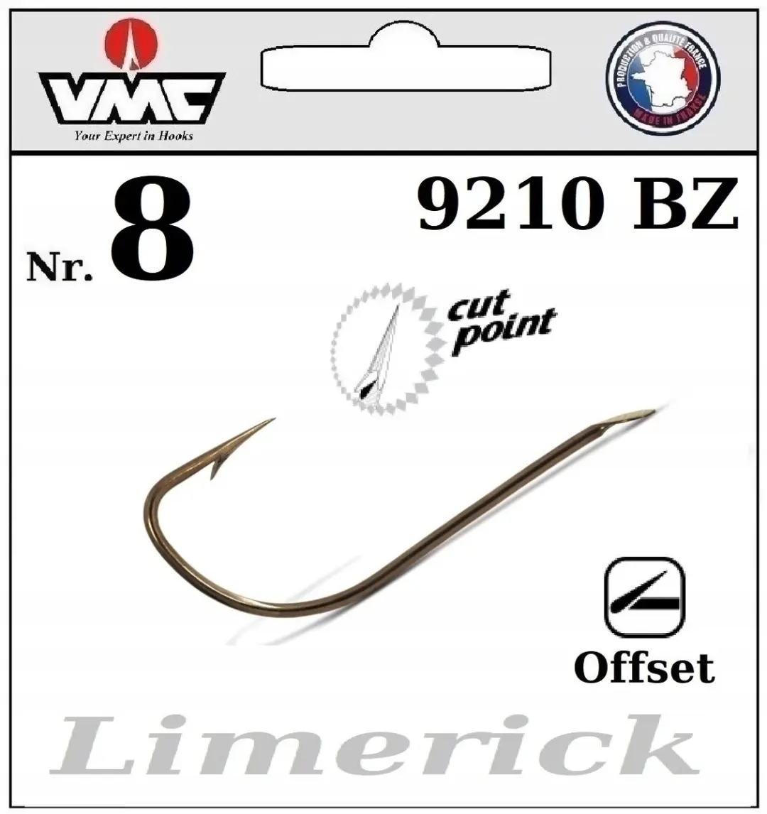 10x VMC Limerick Haken 9210 BZ Maat 8 Offset