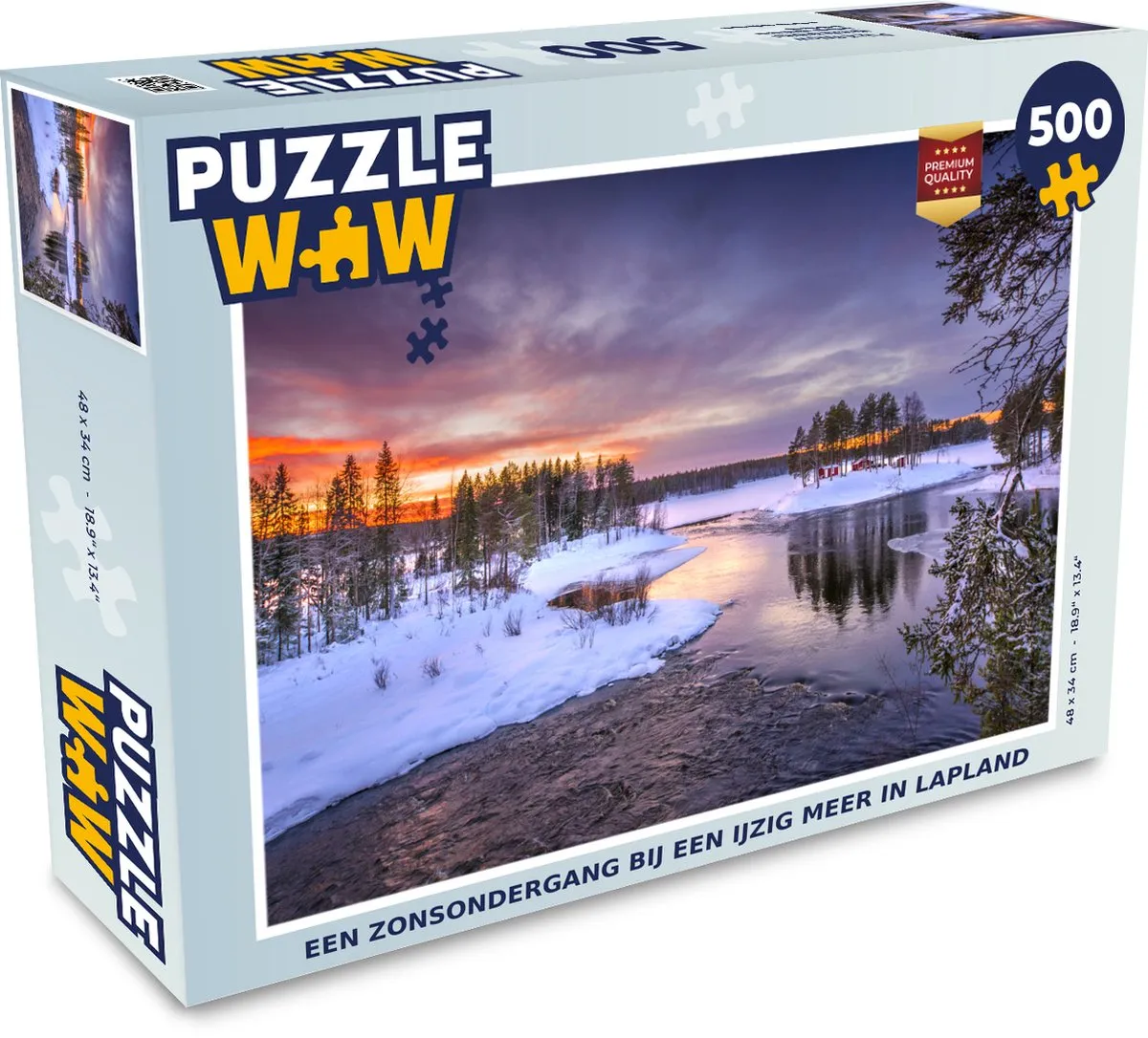 PuzzleWow Legpuzzel Lapland Zonsondergang 500 Stuks
