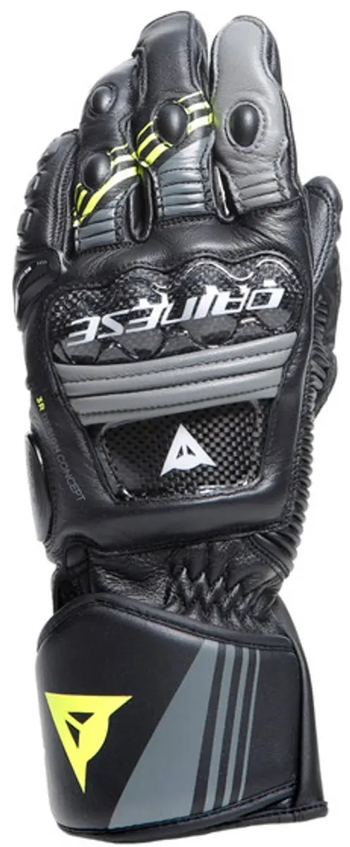Dainese Druid 4 Zwart Houtskoolgrijs Geel Fluo Handschoenen