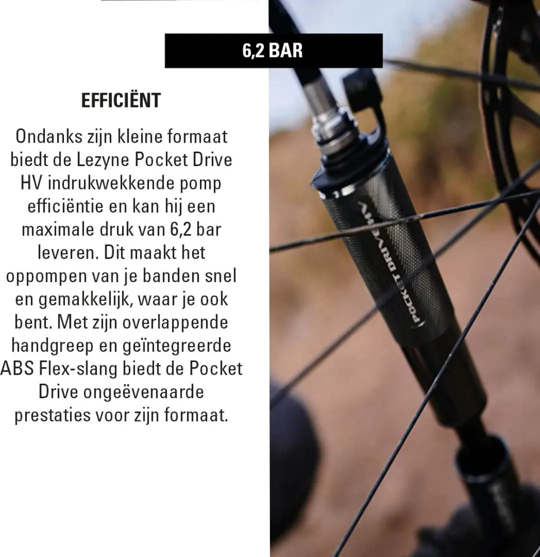 Lezyne Pocket Drive HV Handpomp - afbeelding 3 van 6
