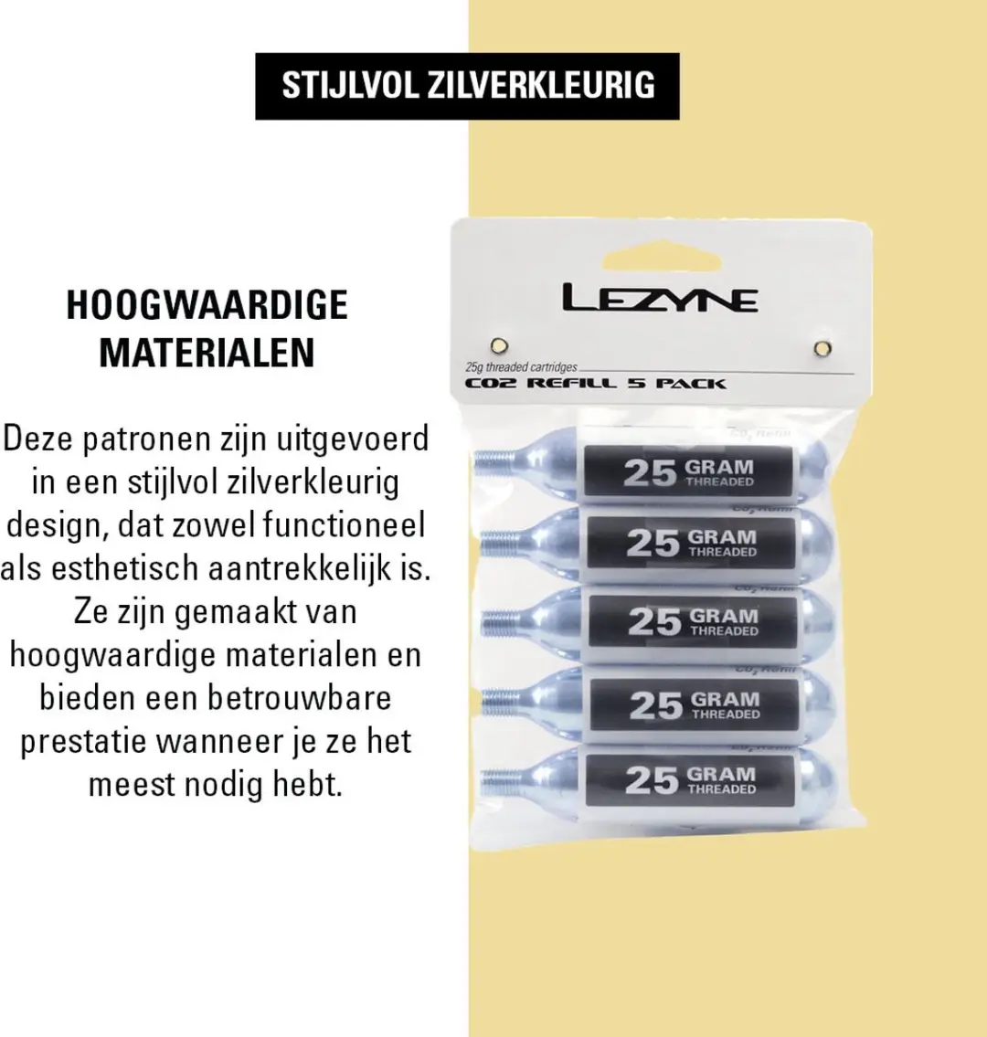 Lezyne CO2-patronen 25g 5 Stuks - afbeelding 6 van 6