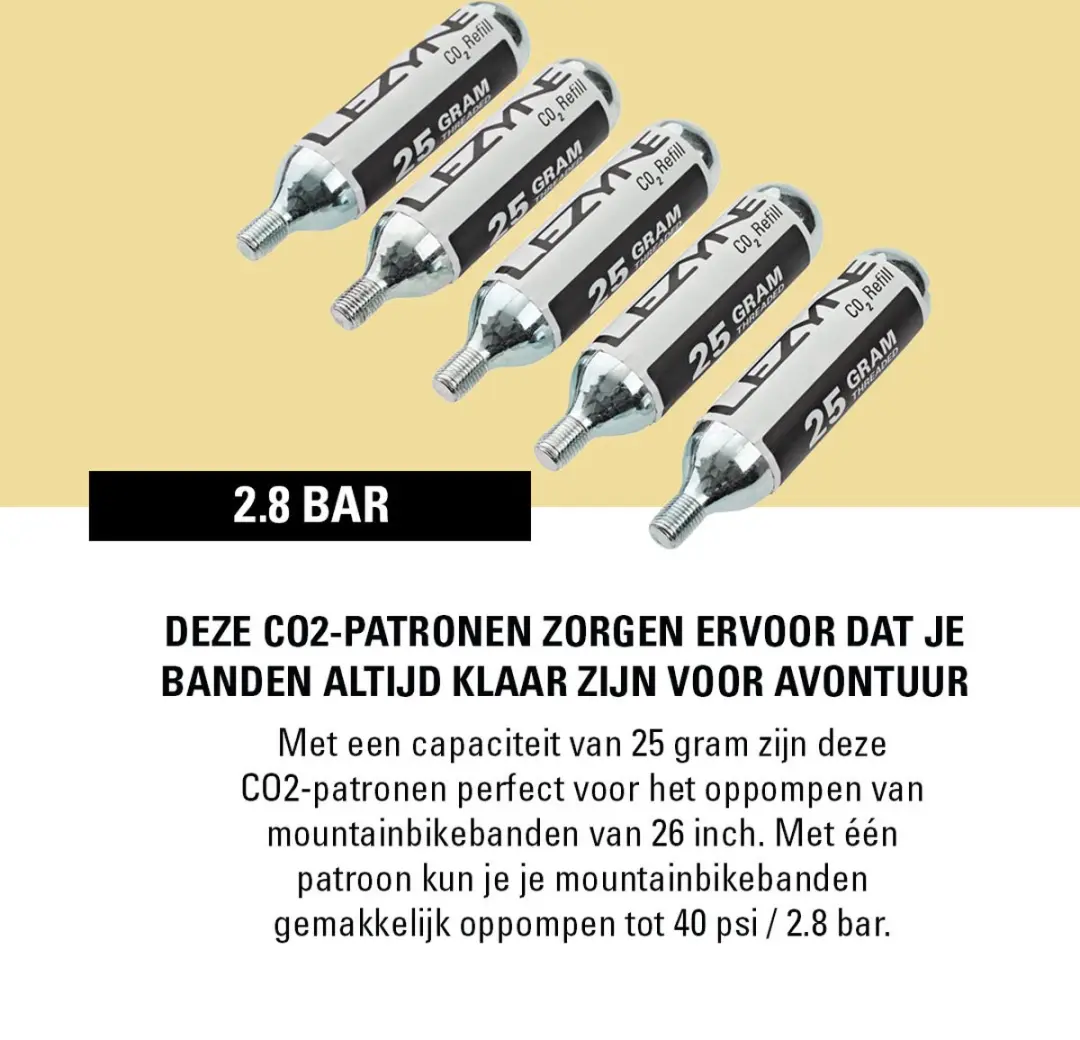 Lezyne CO2-patronen 25g 5 Stuks - afbeelding 5 van 6