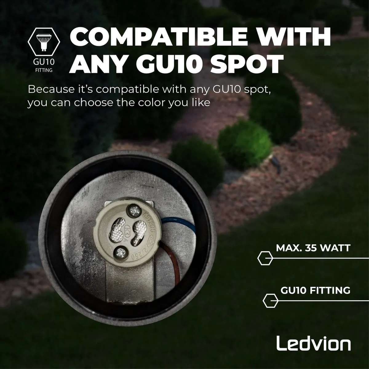 LEDVION 3x LED Prikspots Antraciet IP65 5W 6500K