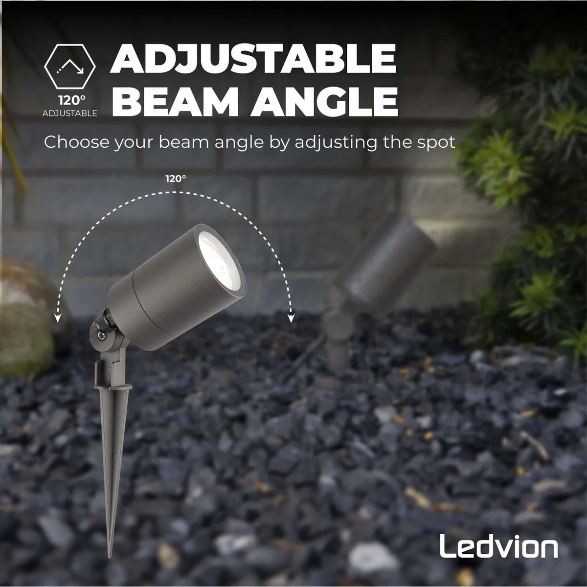 LEDVION 3x LED Prikspots Antraciet IP65 5W 6500K