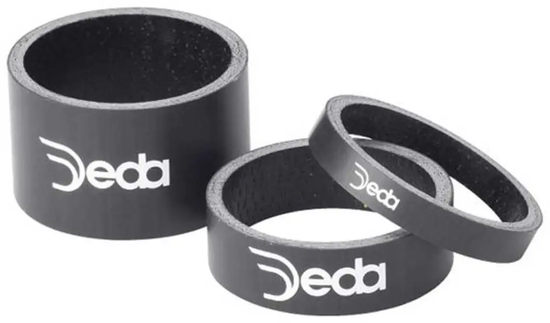 Deda Spacers 15 Mm Carbon 1 1/8 Inch Zwart 10 Stuks