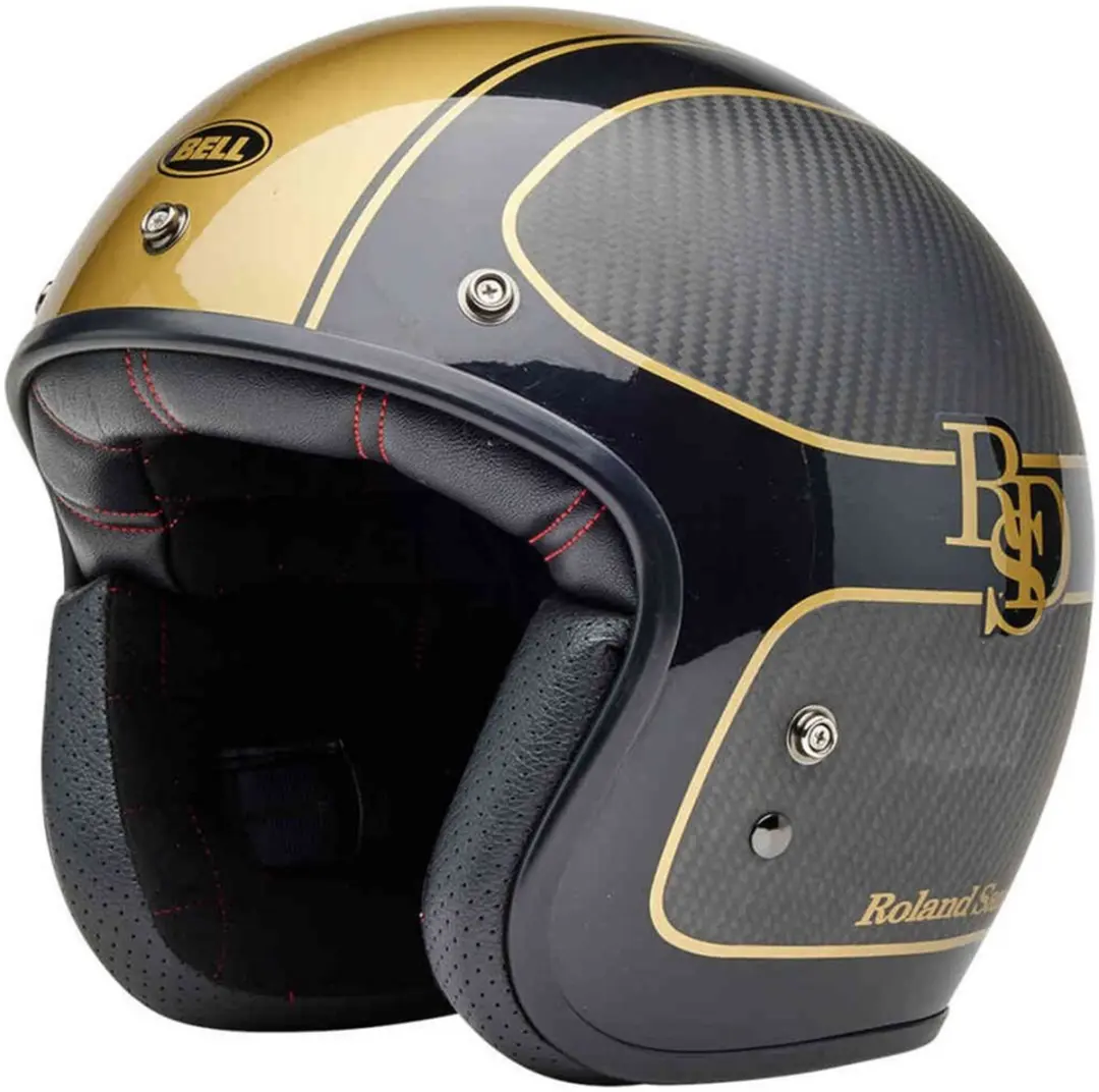 Bell Custom 500 Carbon RSD Checkmate Mat Glanzend Zwart Goud Jethelm