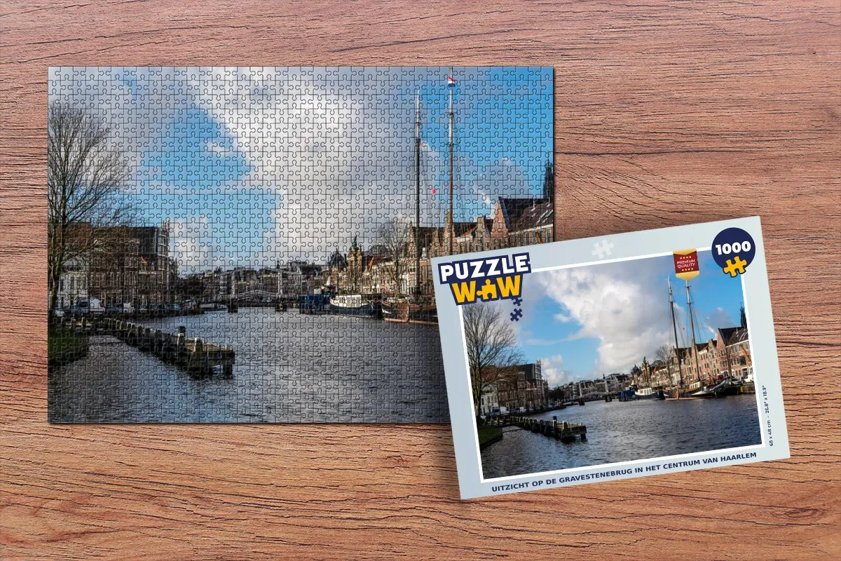 PuzzleWow Brug Haarlem Centrum Legpuzzel 1000 Stuks - Multicolor