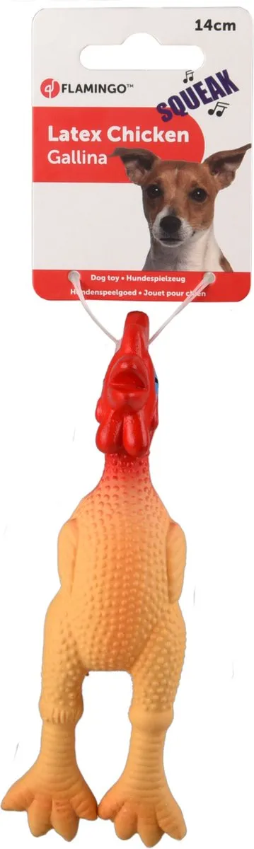 Flamingo Hs Latex Kip 14cm - Geel - afbeelding 2 van 3