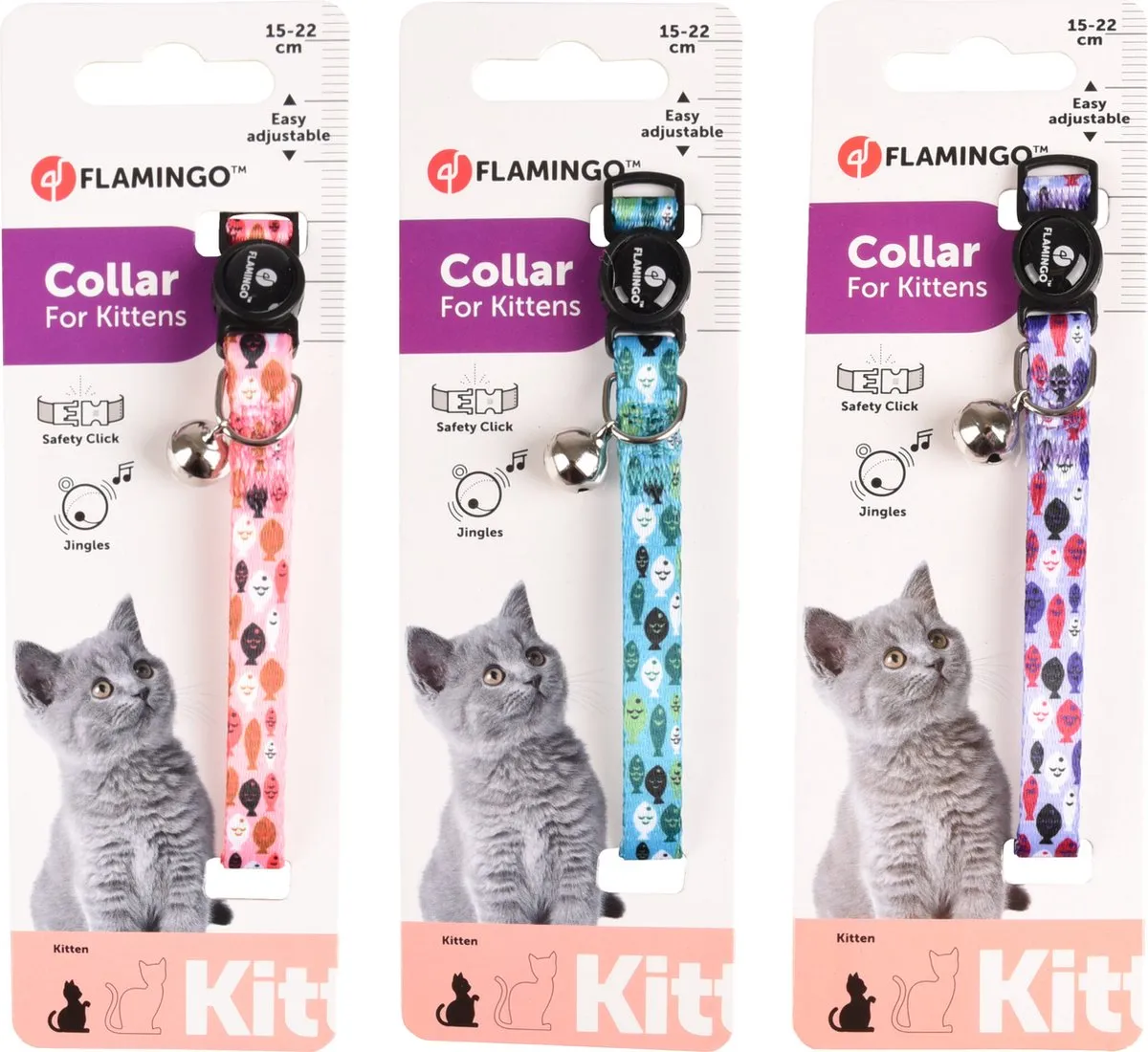 Flamingo Minou Kittenhalsband 15/22cm
