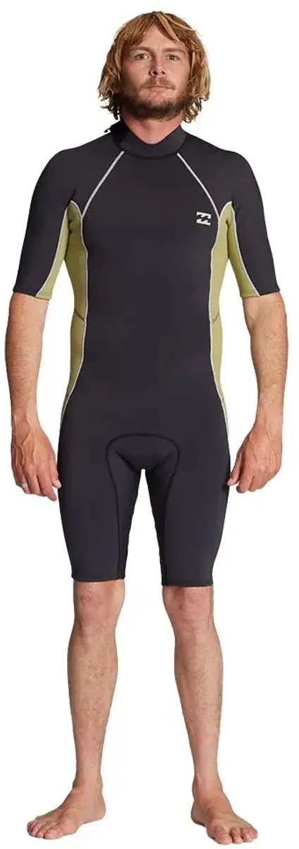 2023 Billabong Heren Absolute 2/2mm Rug Ritssluiting Shorty Wetsuit AB