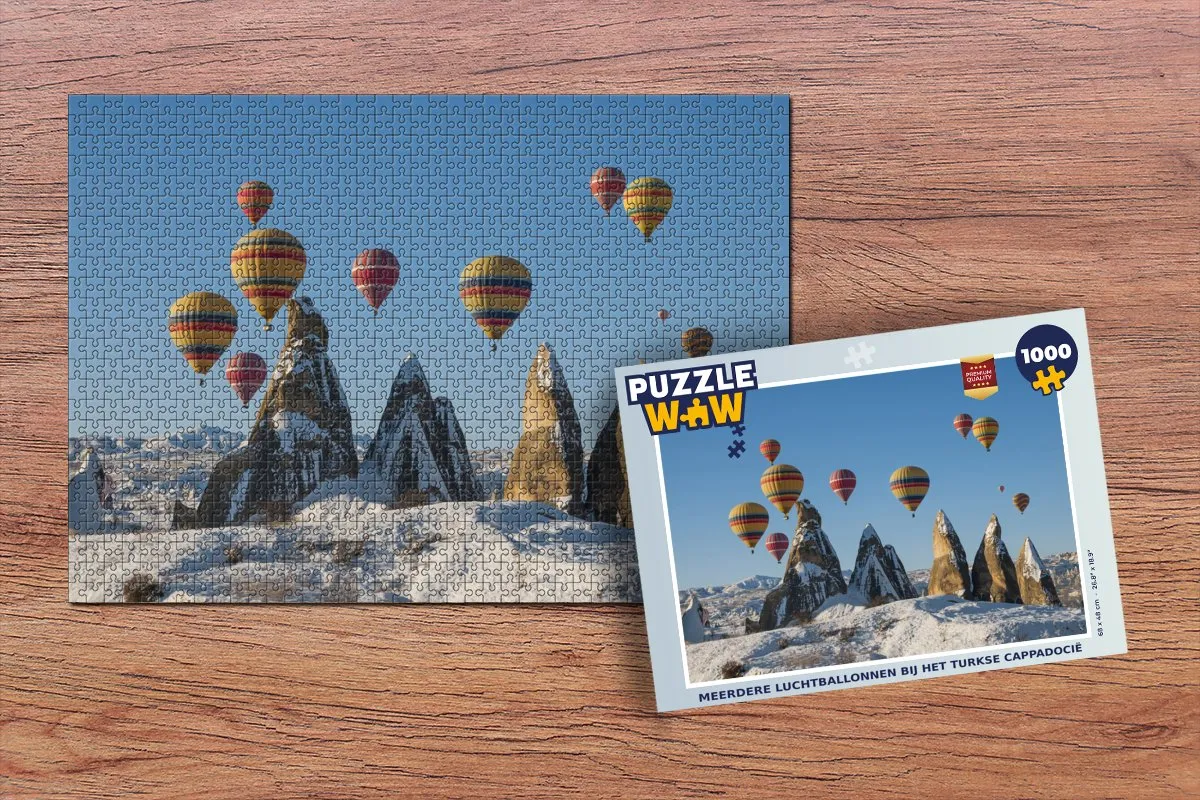 PuzzleWow Luchtballon Stenen Sneeuw Legpuzzel 1000 Stuks - Multicolor