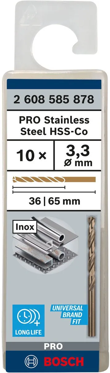 Bosch Professional ST. LINE HSS-CO Boor 3,3mm - 10 Stuks