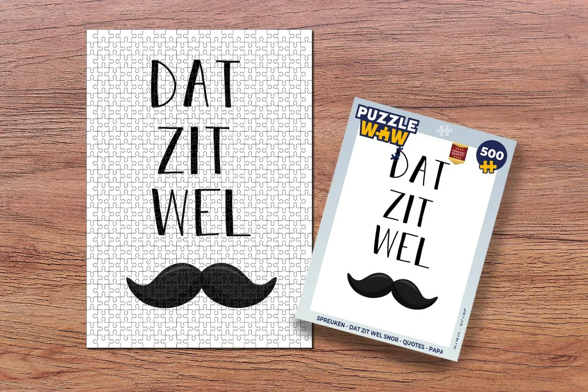 PuzzleWow Spreuken Quotes Papa Legpuzzel 500 Stuks - Multicolor