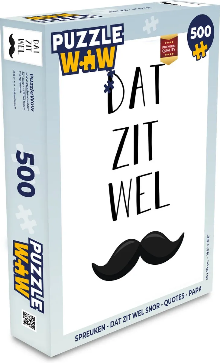 PuzzleWow Spreuken Quotes Papa Legpuzzel 500 Stuks