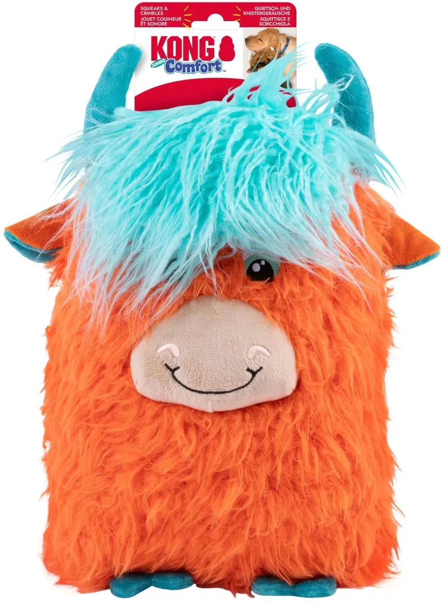 KONG Comfort Jumbo Highland Cow XXL - Bruin/Oranje