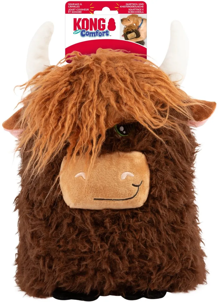 KONG Comfort Jumbo Highland Cow XXL - Bruin/Oranje - afbeelding 6 van 6