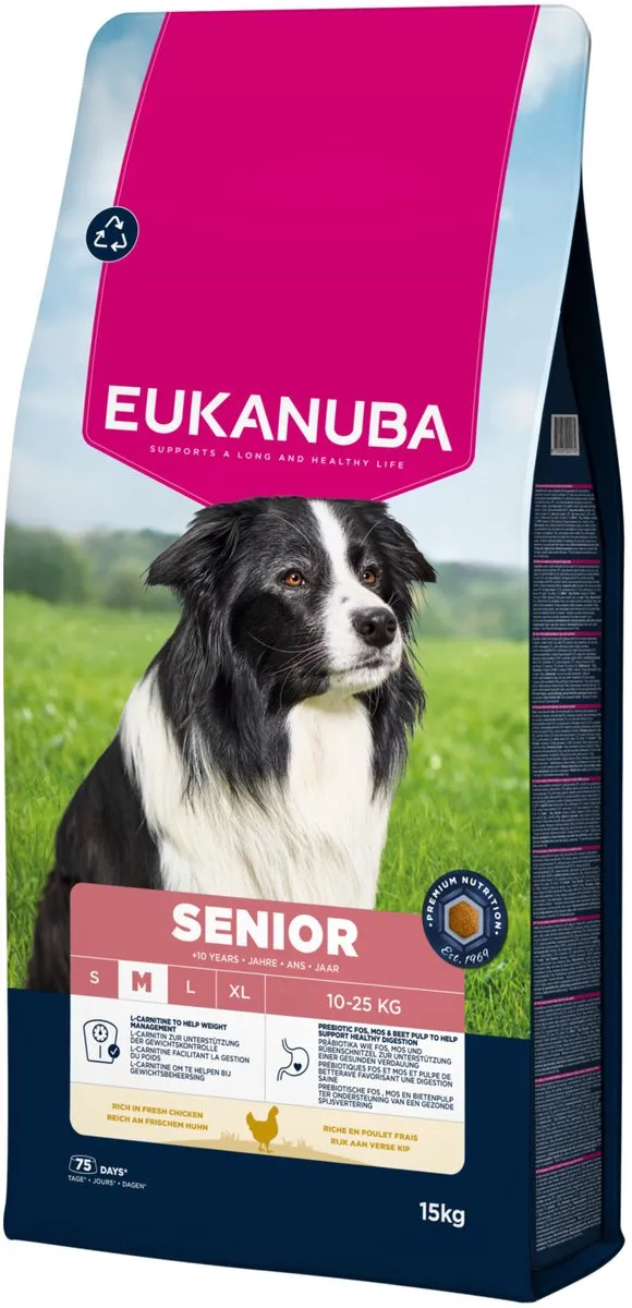 Eukanuba Senior Medium Breed Kip Hondenbrokken 15kg