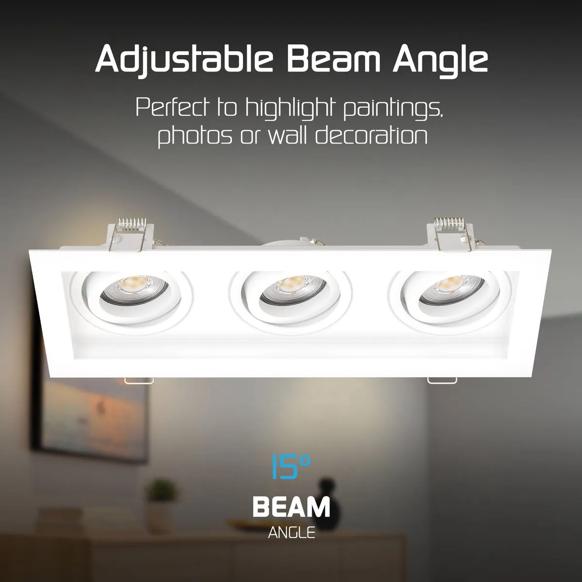 LEDVION LED Inbouwspot Triple Rechthoek 270x100mm - 4.9W - 2700K - Wit