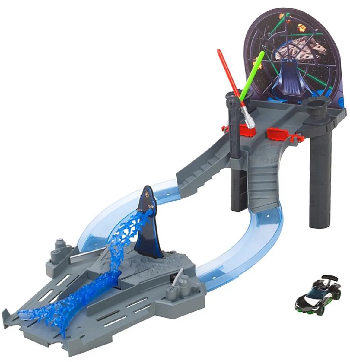 Hot Wheels Star Wars Throne Room Racebaan DNR74 - Grijs/Blauw/Rood