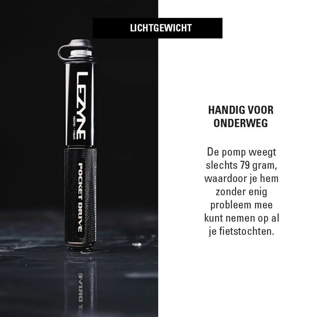Lezyne Pocket Drive Handpomp - afbeelding 3 van 6
