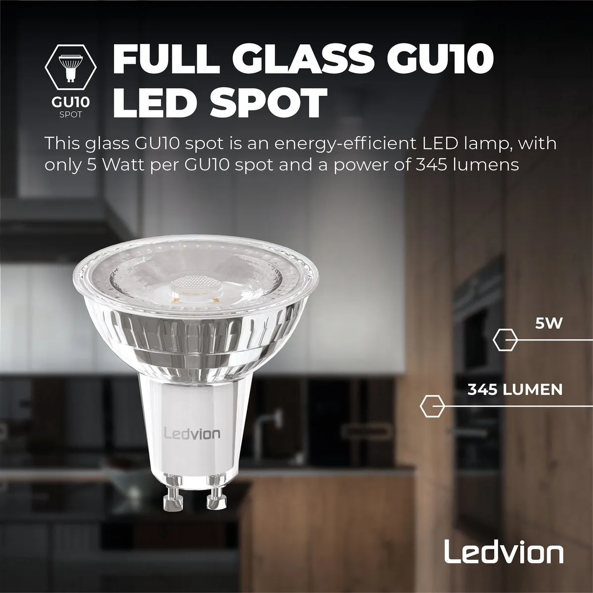 LEDVION GU10 LED Lampen 10 Stuks - 3W 4000K