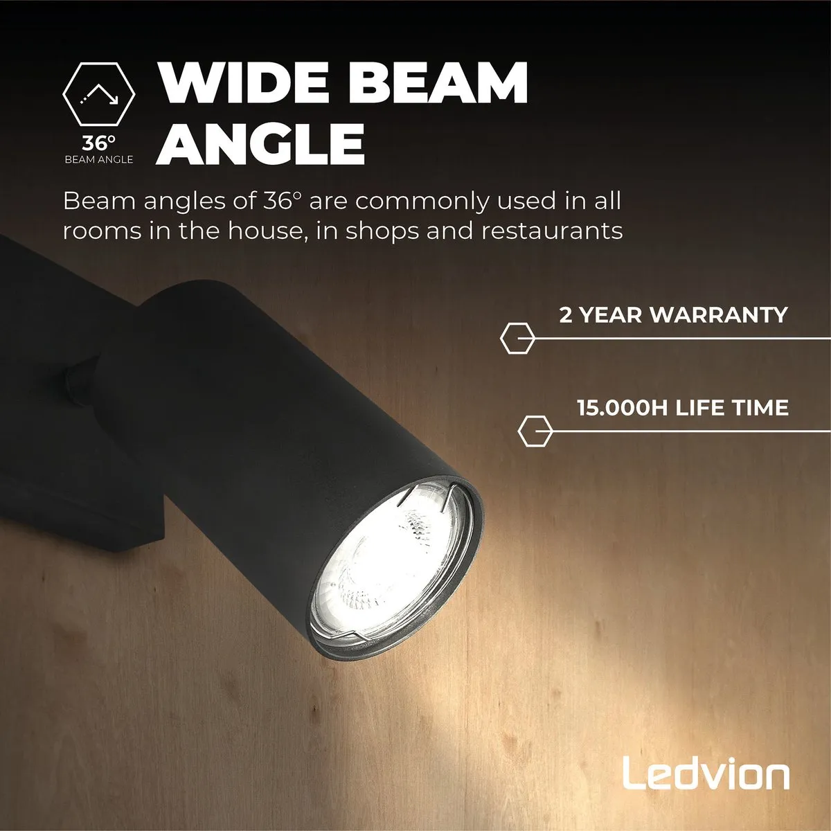 LEDVION GU10 LED Lampen 10 Stuks - 3W 4000K - afbeelding 6 van 6