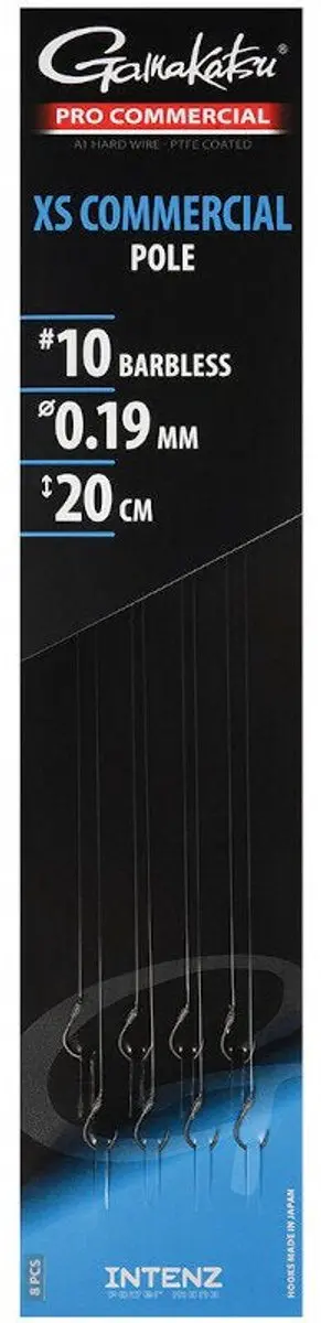Gamakatsu XS Commercial Pole Barbless H14 0.17mm 20cm - 8 Stuks - afbeelding 4 van 4