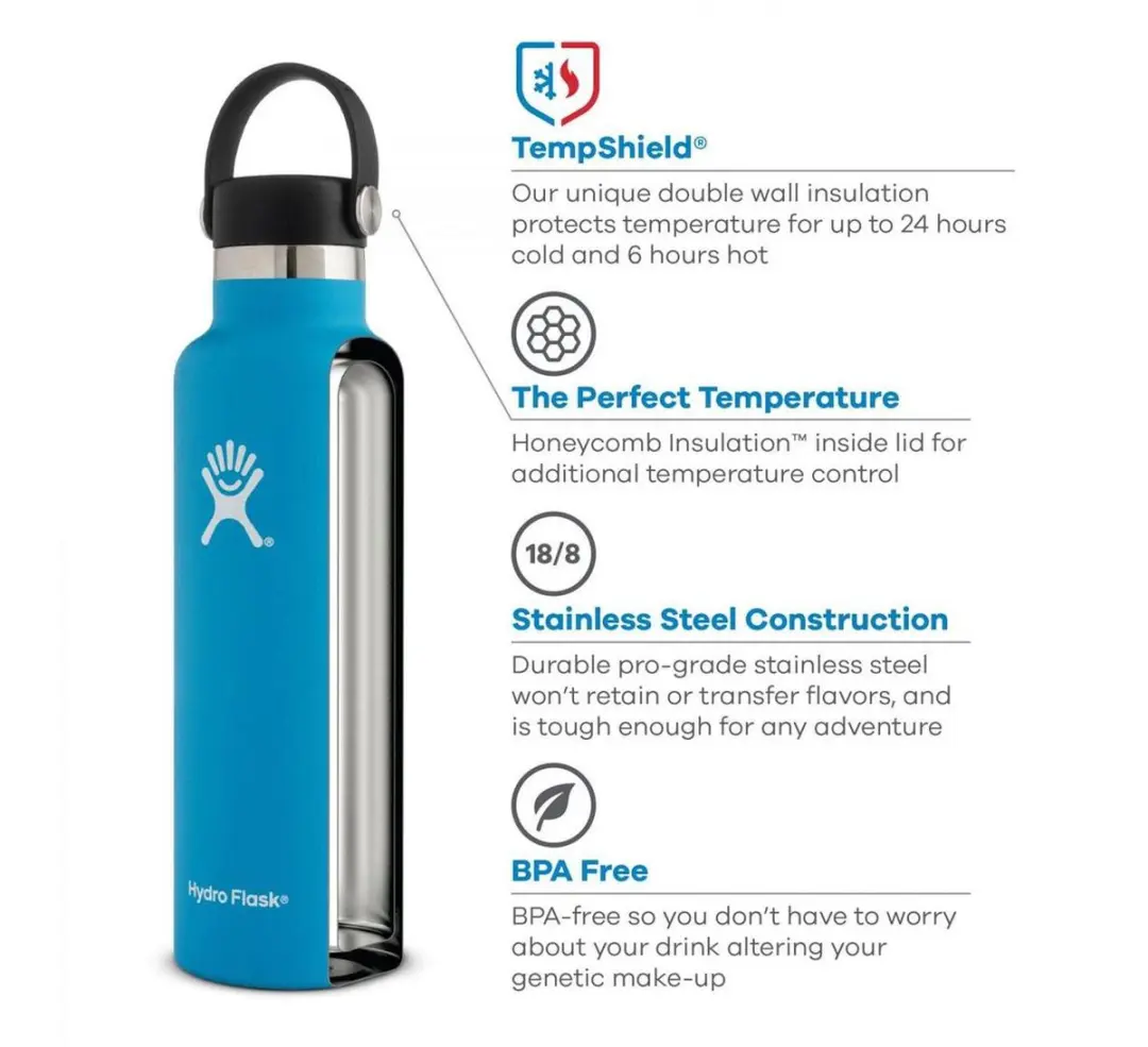 Hydro Flask Standard Mouth Flex Cap 709ml - Zwart - afbeelding 4 van 6