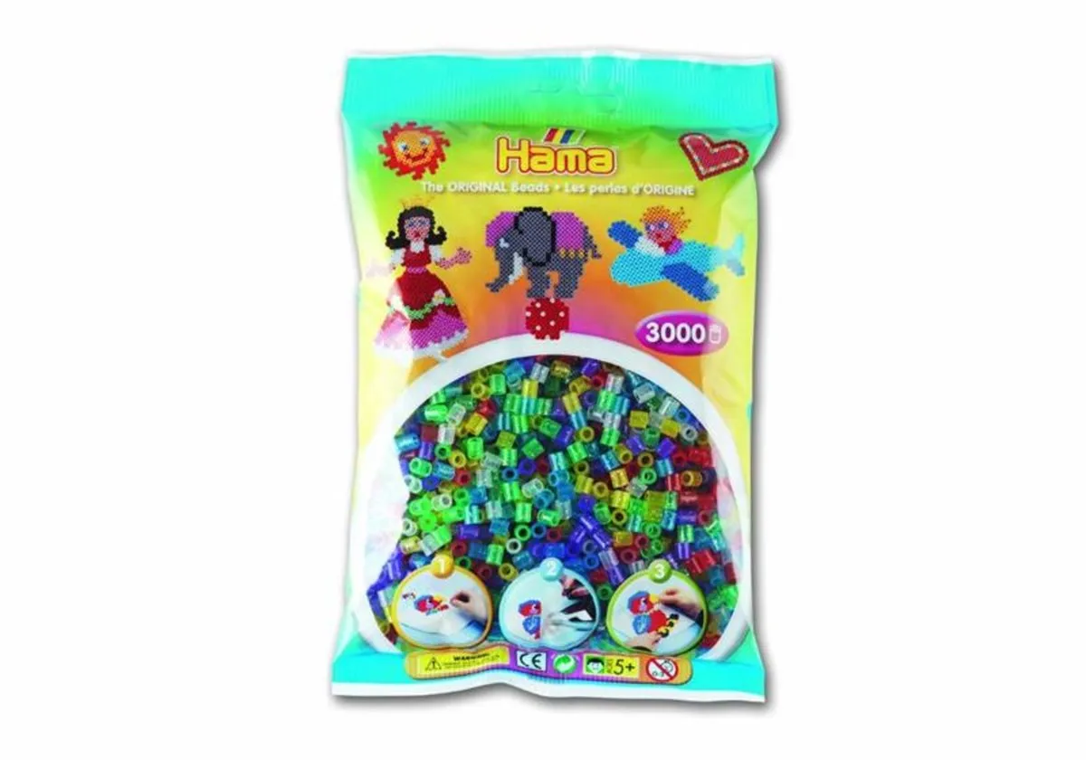 Hama Strijkkralen Glitter 3000 Stuks - 7 Kleuren