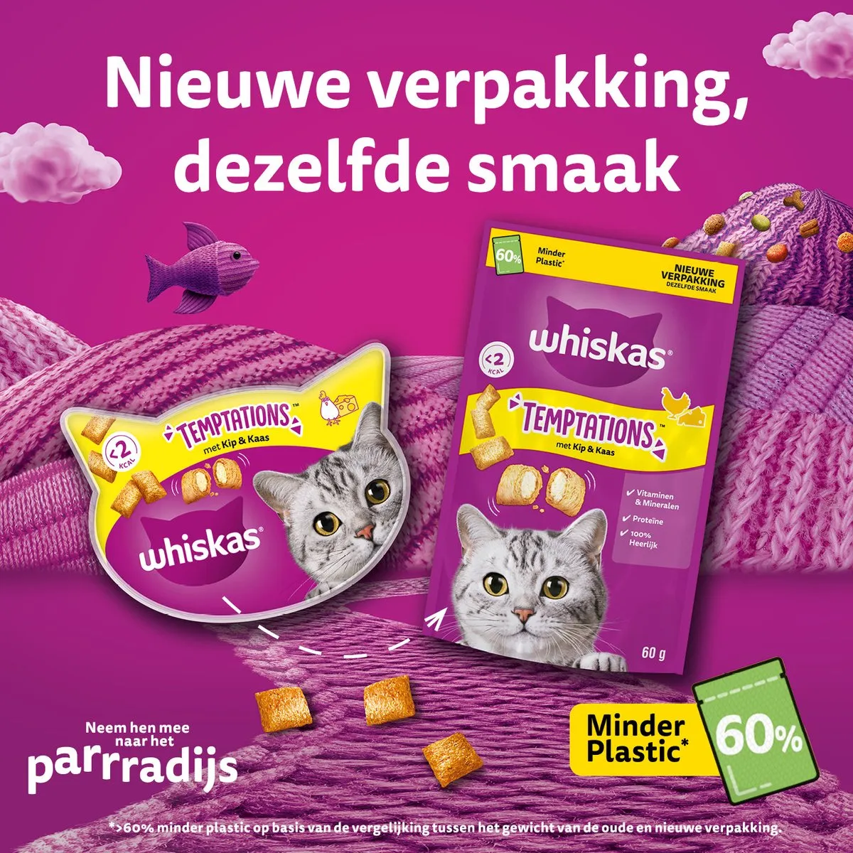 Whiskas Temptations Kip & Kaas Snoepjes