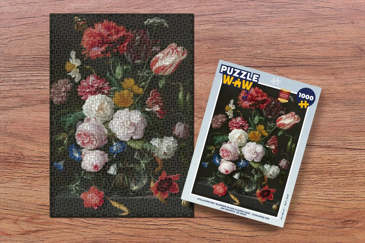 PuzzleWow Jan Davidsz. de Heem Stilleven Legpuzzel 1000 Stuks - Multicolor