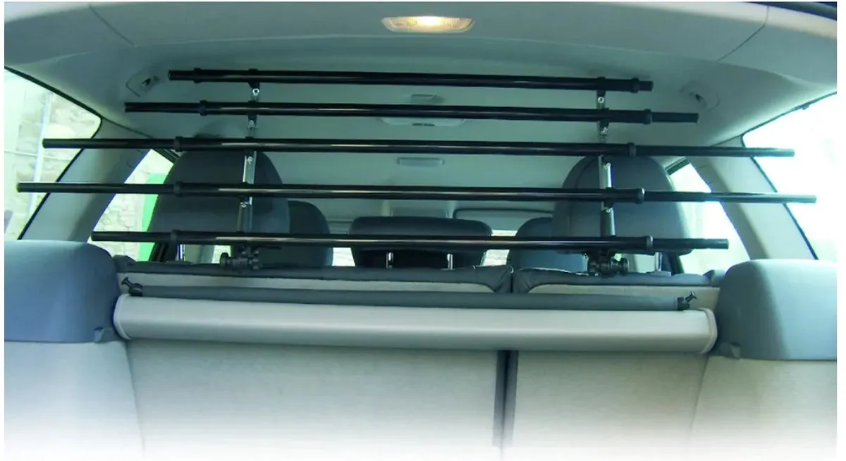 Flamingo Walky Barrier Auto-hondenrek - 5 stangen - Zwart - afbeelding 2 van 6