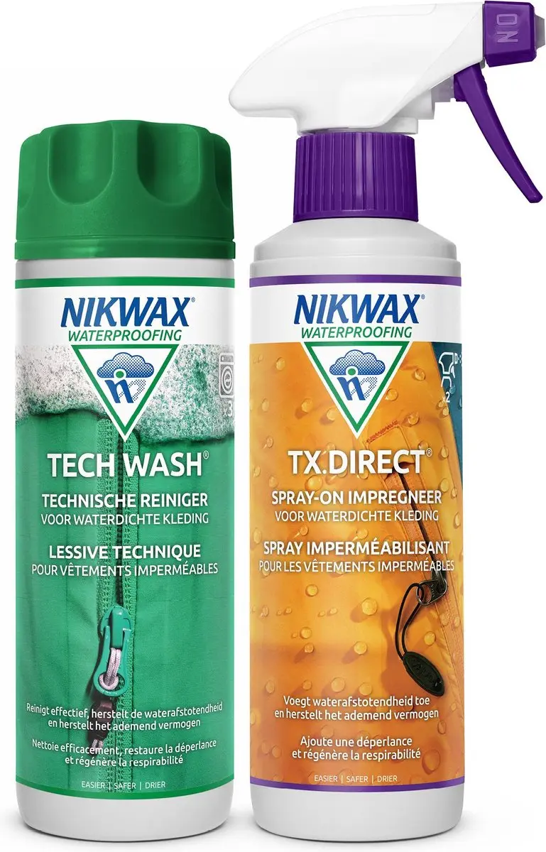 Nikwax Twin Tech Wash Wasmiddel 300ml & TX.Direct 300ml Spray-On Impregneermidde
