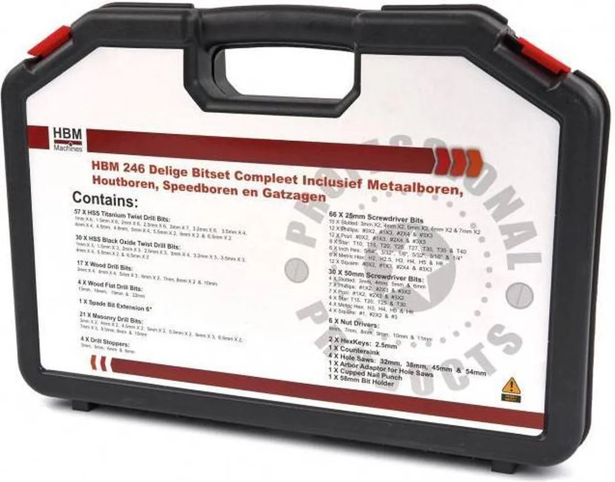 HBM machines Bit- en Borenset 246-delig - Metaal