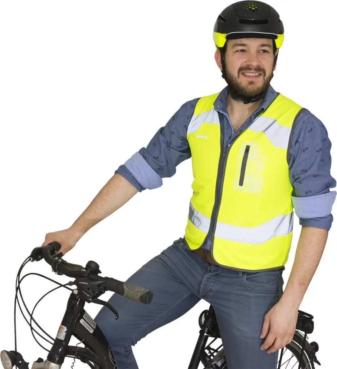 WOWOW Drone Veiligheidsvest met Rits - Geel - afbeelding 2 van 6