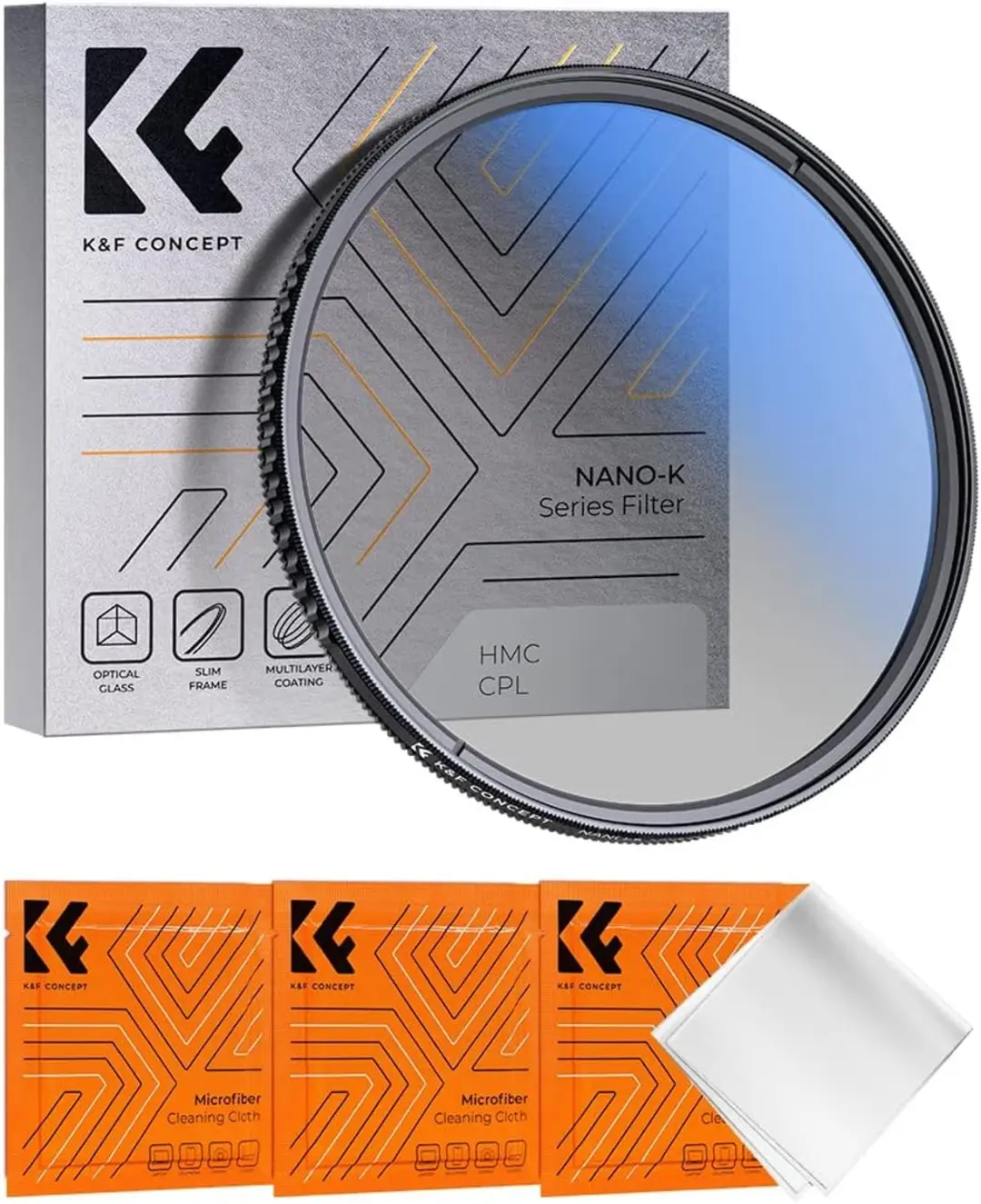 K&F Concept Pro CPL Filter 52mm Slim Polarisatiefilter Optisch Glas
